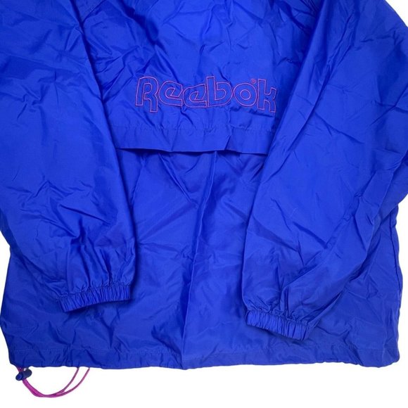 Vintage Reebok Full Zip Retro Track Jacket Adult XL Purple Blue Hooded Nylon - Picture 7 of 7